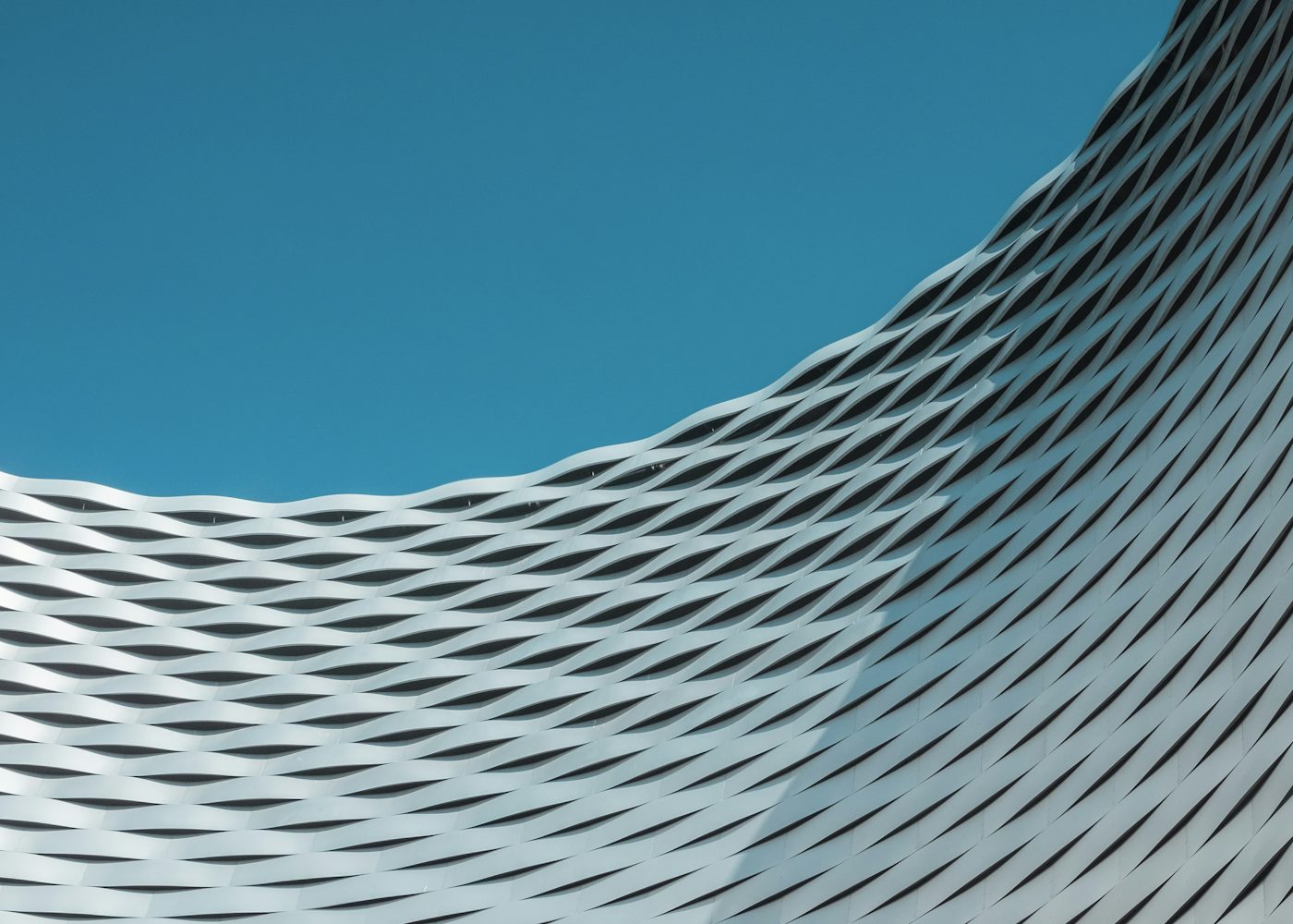 Commercial building exterior with metal wall panel facade