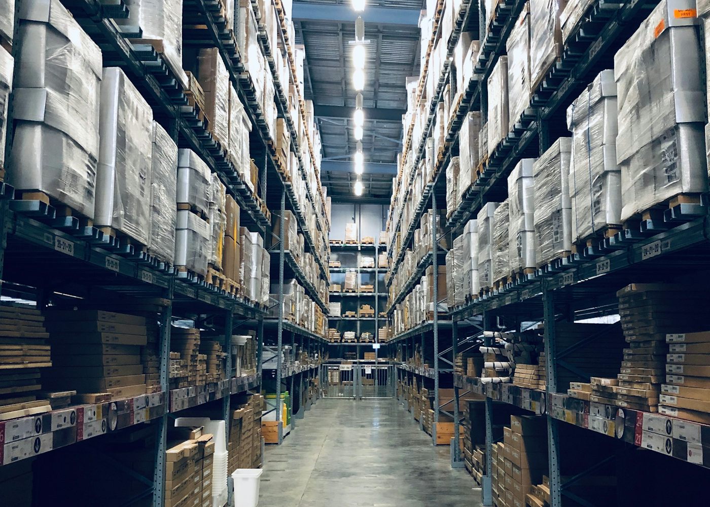 Large commercial warehouse interior